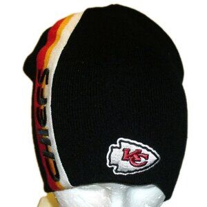 Kansas City Chiefs Vintage Mens Adult Black Color Beanie Winter Hat Cap New Tags